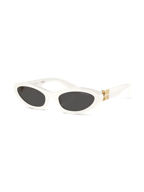 miu miu white cut off sunglasses|miu miu sunglasses cat eye.